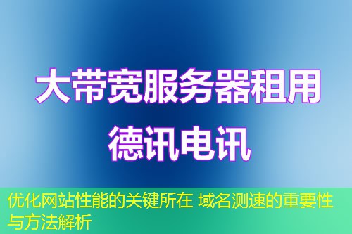 優(yōu)化網(wǎng)站性能的關(guān)鍵所在 域名測(cè)速的重要性與方法解析