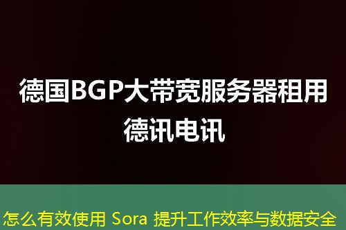 怎么有效使用 Sora 提升工作效率與數(shù)據(jù)安全